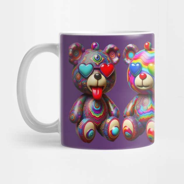 Trippy teddy bear by Out of the world